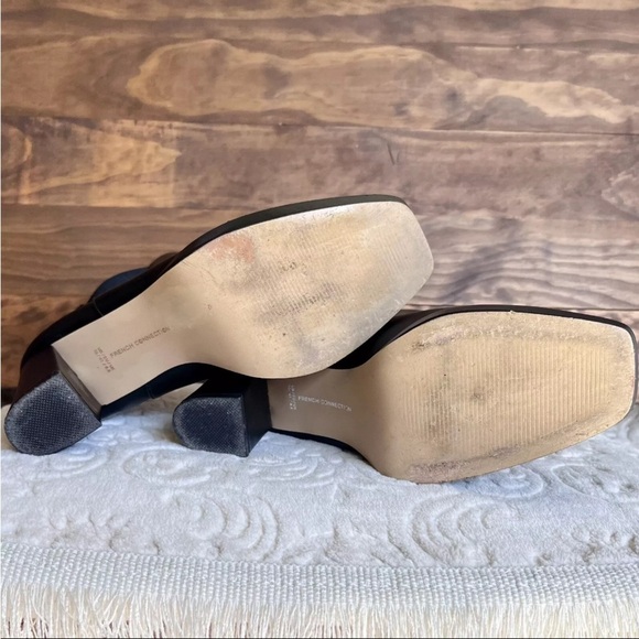 Chelsea Heel Boot Sz 10 French Connection Penny Black Vegan Leather Platform EUC - Picture 11 of 12